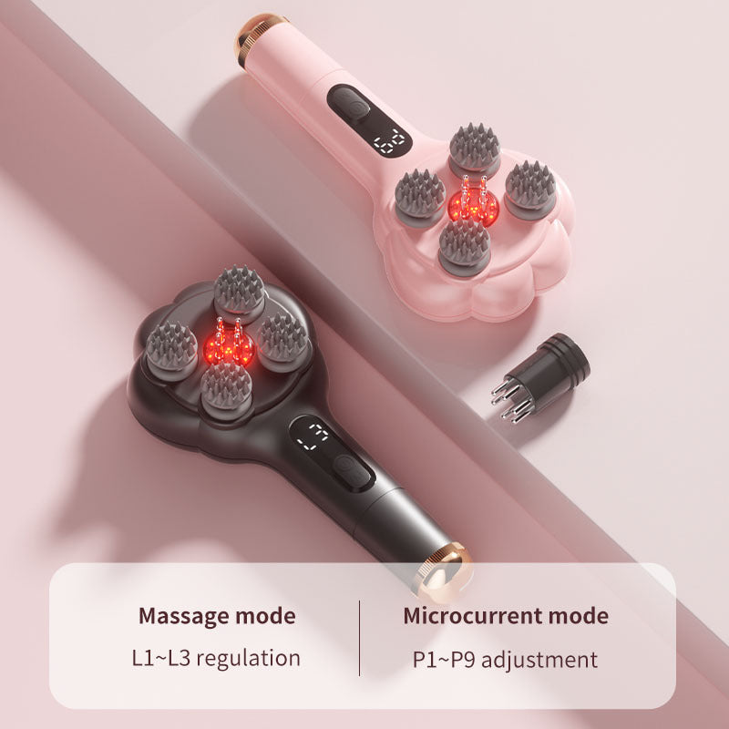 Cat Paw Air Cushion Massage Comb, Portable Kneading Hair Brush with Cleaning Function, Practical Gift